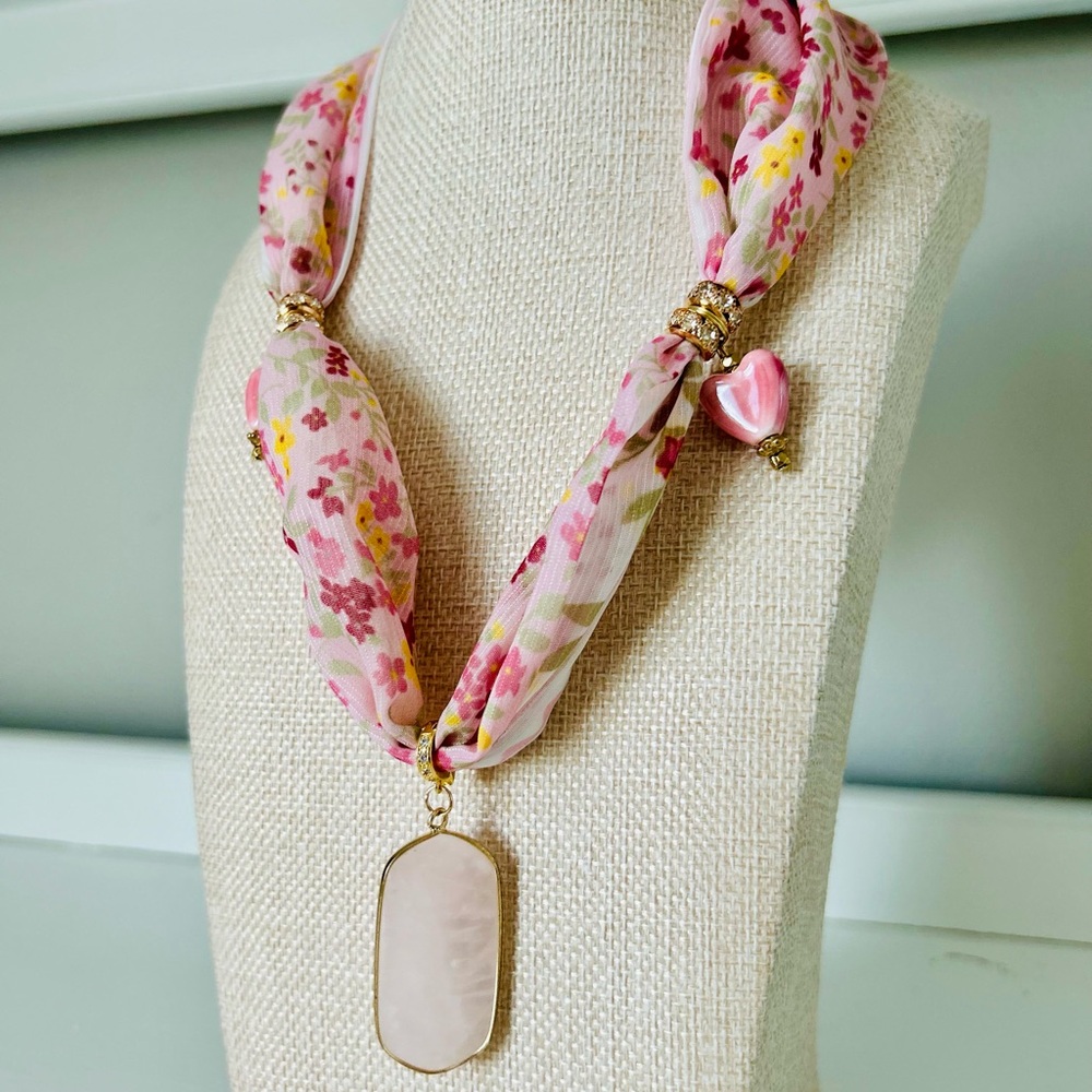 Lonestar Belle Floral Scarf Charm Necklace